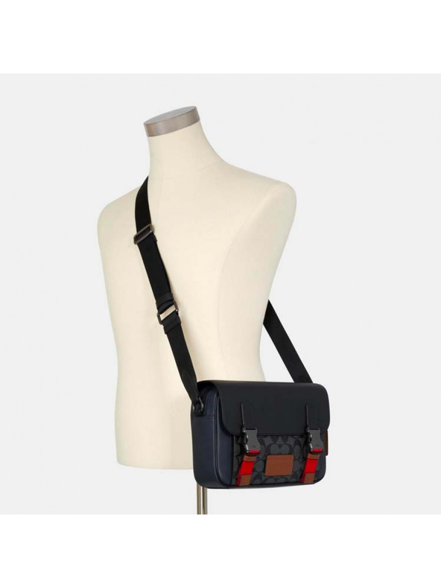 Сумка Coach Track Crossbody In Colorblock (Chalk/Light Gravel)