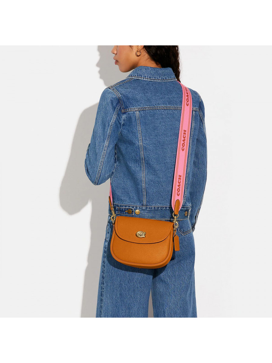 Сумка Coach Willow Saddle Bag (B4/Papaya)(Золото)