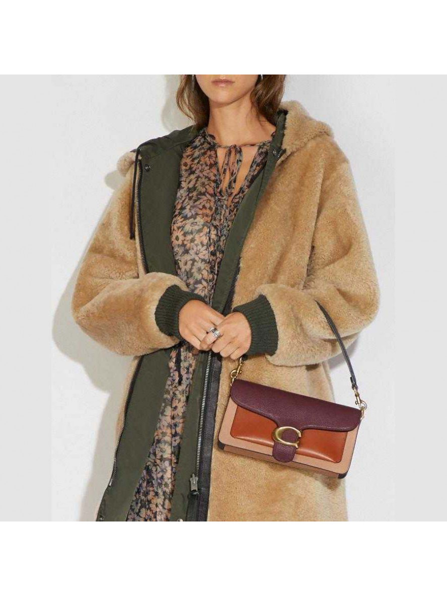 Сумка Coach Tabby Shoulder Bag in Colorblock (Vintage Mauve Multi/Brass)(Золото)