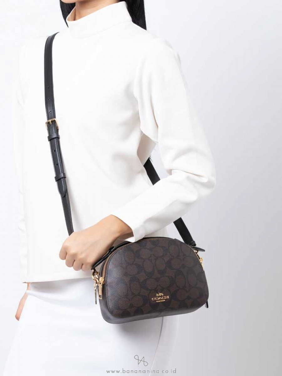 Сумка Coach Serena Satchel In Signature Canvas (Brown/Black)