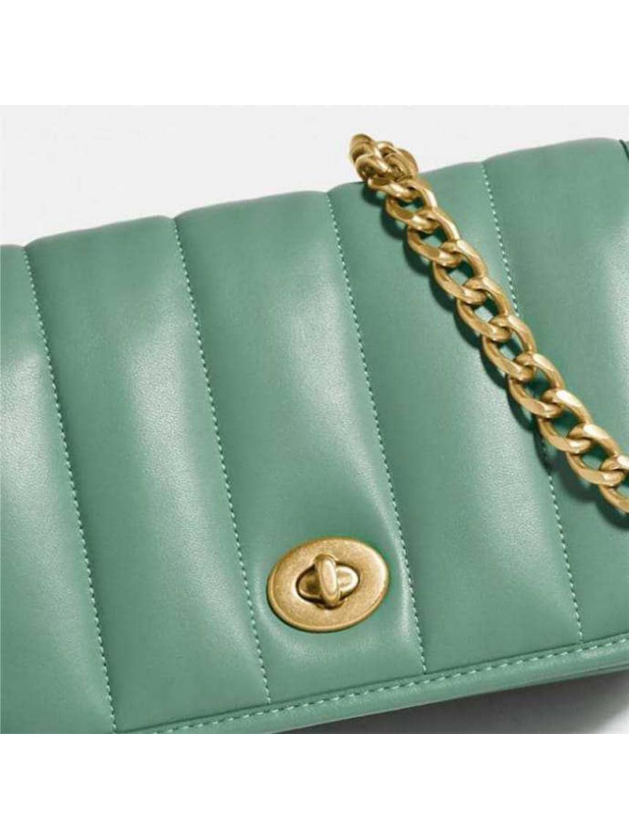 Сумка Coach Dinky 18 With Quilting (Washed Green)