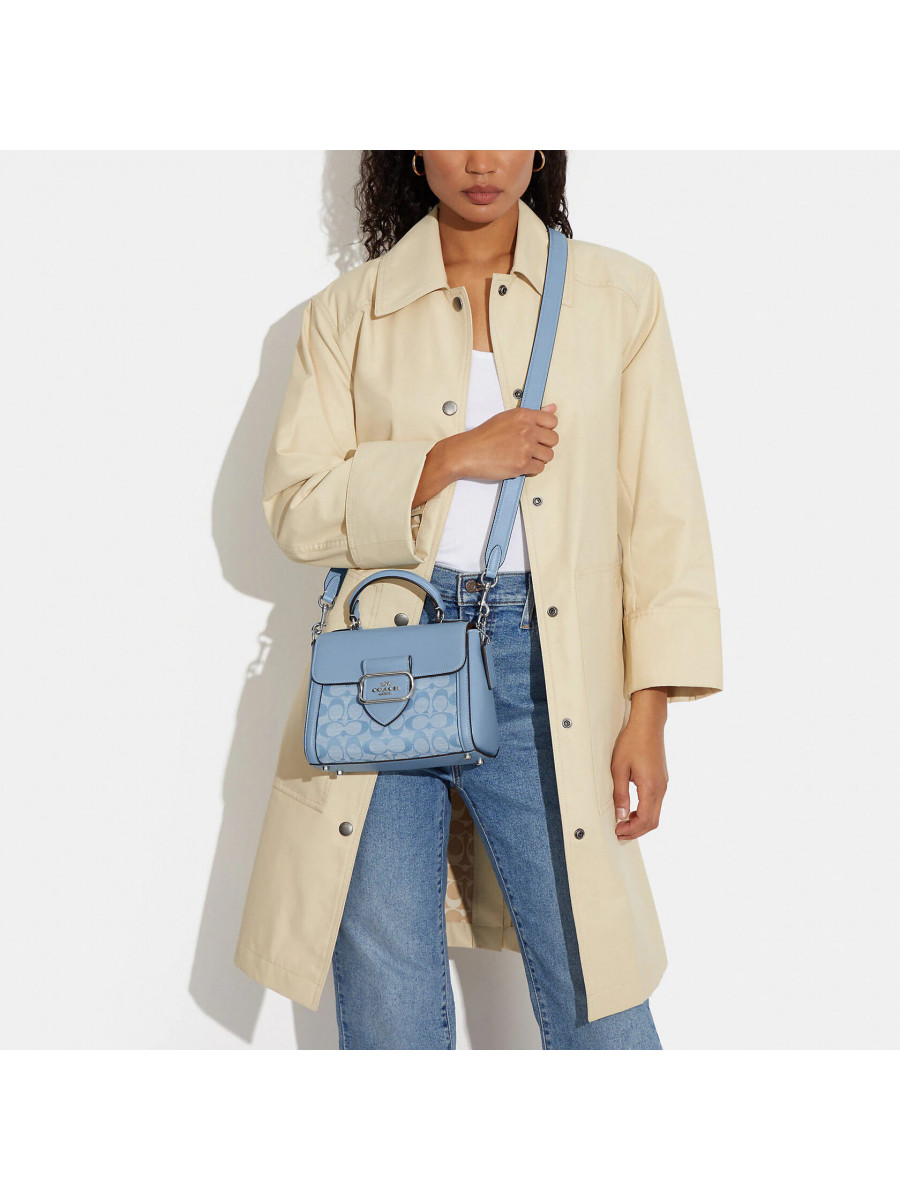 Сумка Coach Morgan Top Handle Satchel In Signature Chambray - Silver/Cornflower Multi
