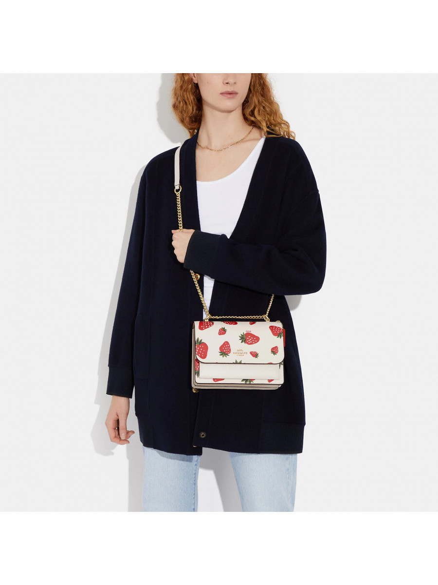 Сумка Coach Klare Crossbody With Wild Strawberry Print - Gold/Chalk Multi