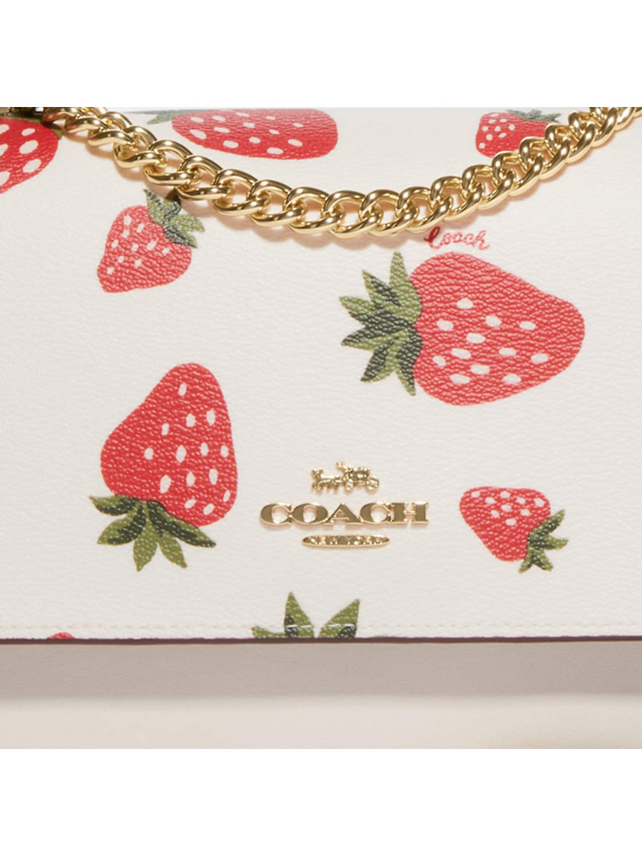 Сумка Coach Klare Crossbody With Wild Strawberry Print - Gold/Chalk Multi