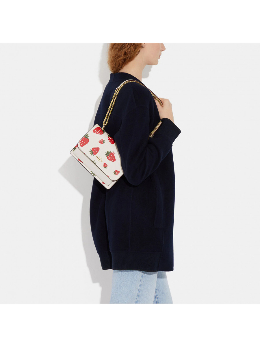 Сумка Coach Klare Crossbody With Wild Strawberry Print - Gold/Chalk Multi