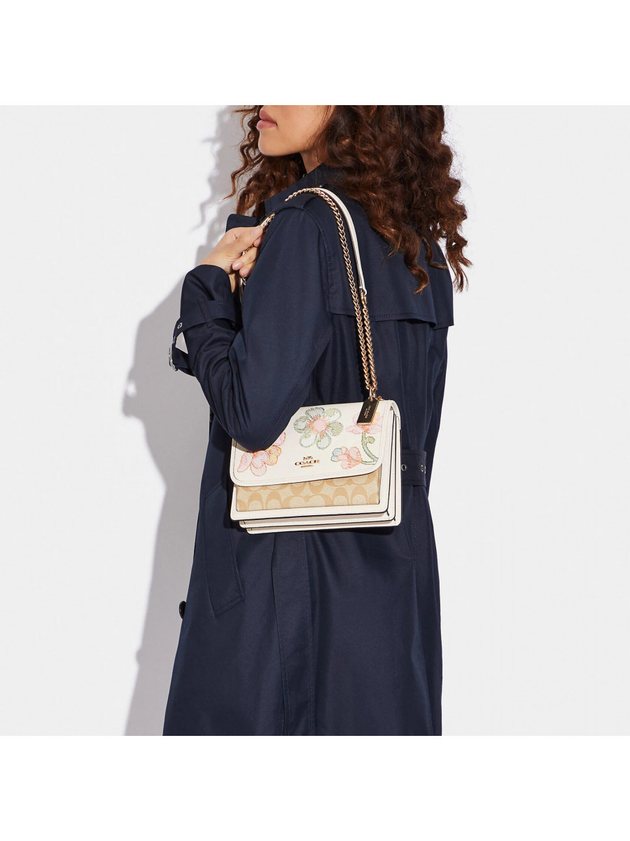 Сумка Coach Klare Crossbody In Signature Canvas With Floral Embroidery - Gold/Light Khaki Chalk Multi