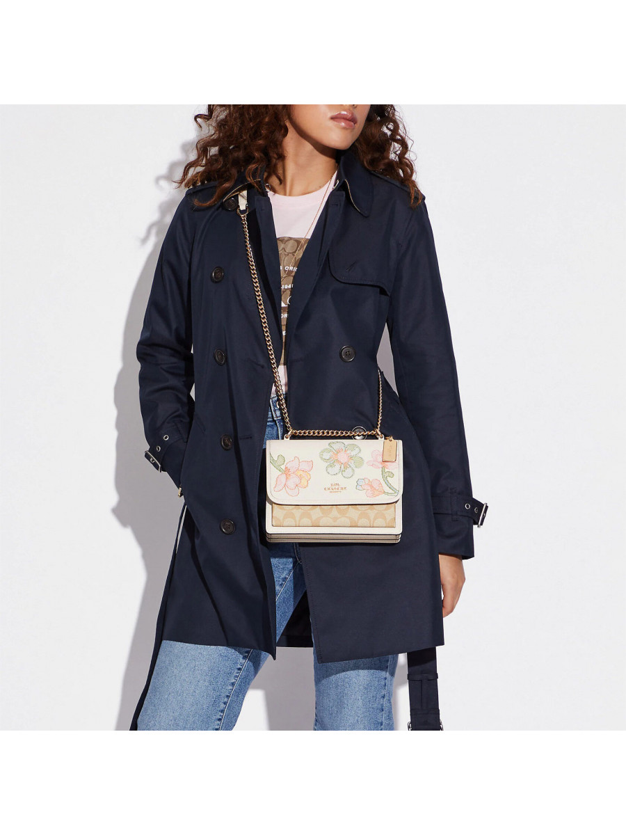 Сумка Coach Klare Crossbody In Signature Canvas With Floral Embroidery - Gold/Light Khaki Chalk Multi