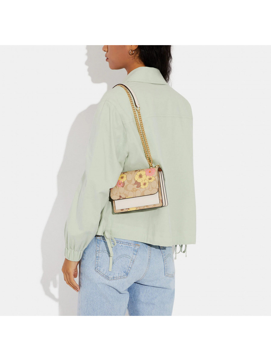 Сумка Coach Mini Klare Crossbody In Signature Canvas With Floral Cluster Print - Gold/Light Khaki Multi