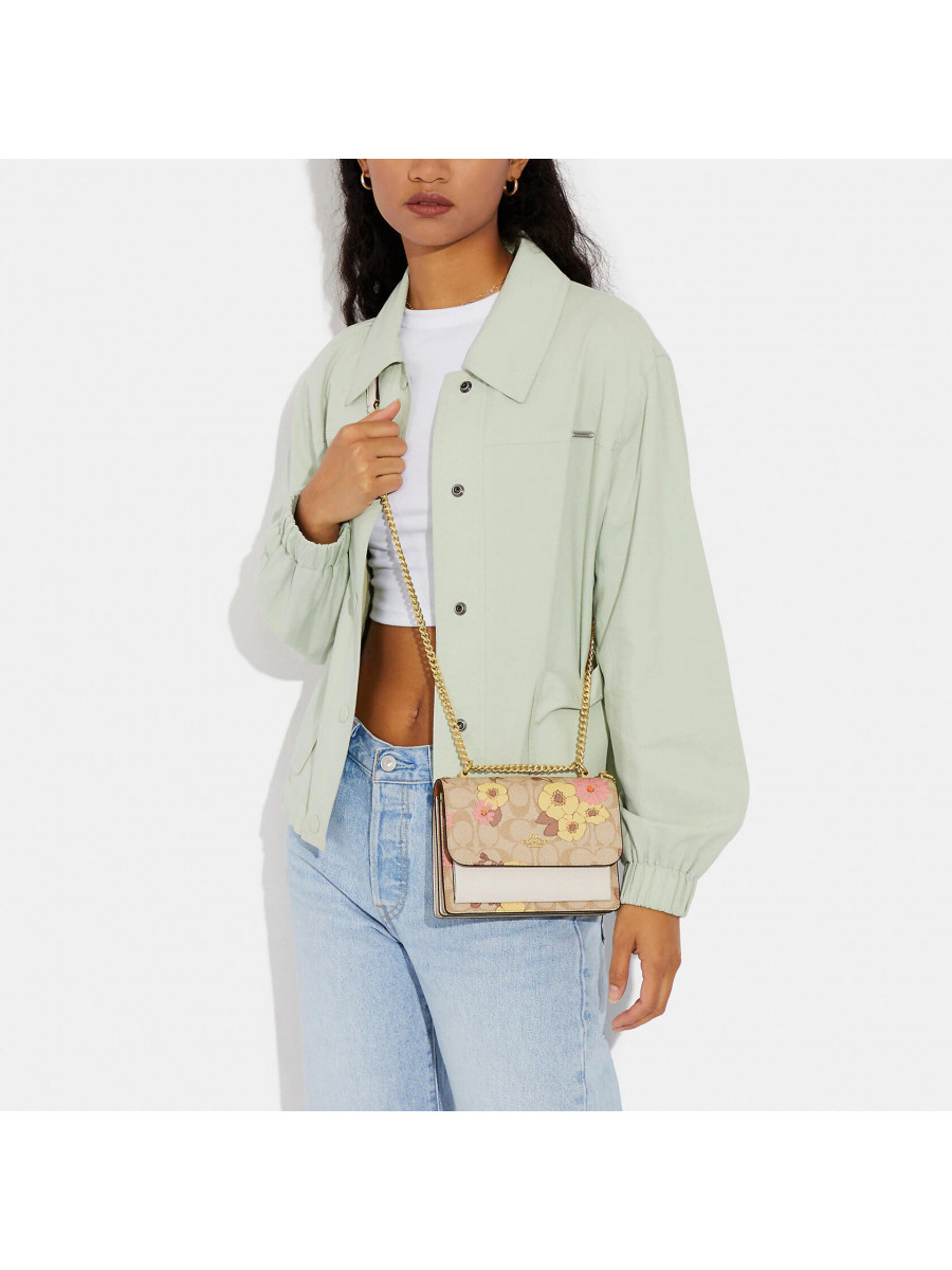 Сумка Coach Mini Klare Crossbody In Signature Canvas With Floral Cluster Print - Gold/Light Khaki Multi
