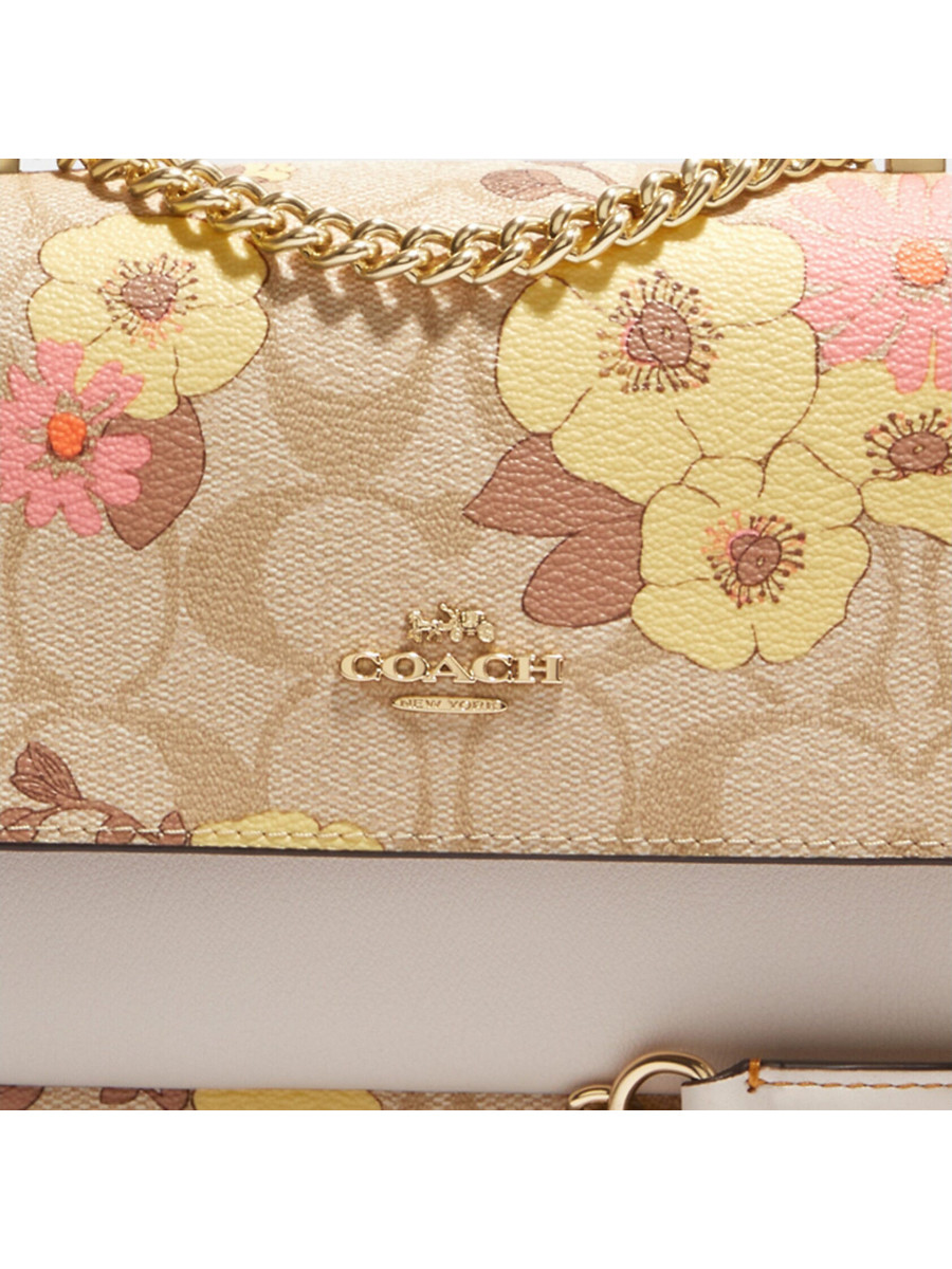 Сумка Coach Mini Klare Crossbody In Signature Canvas With Floral Cluster Print - Gold/Light Khaki Multi