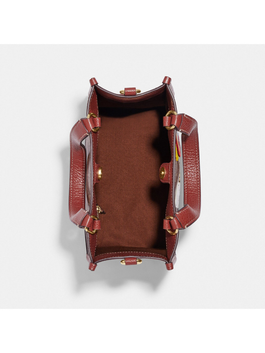 Сумка Coach X Peanuts Dempsey Tote 22 In Signature Canvas With Patches - Gold/Khaki/Redwood Multi