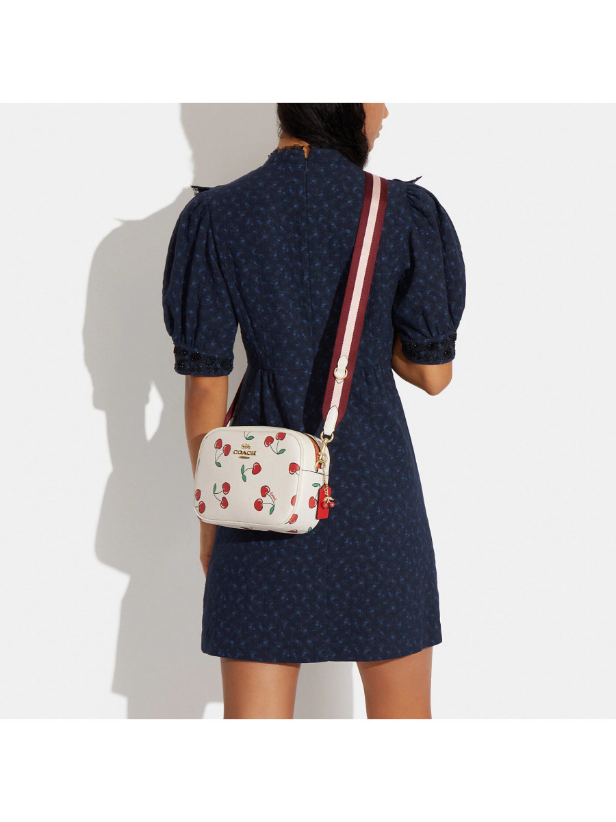 Сумка Coach Jamie Camera Bag With Heart Cherry Print - Gold/Chalk Multi