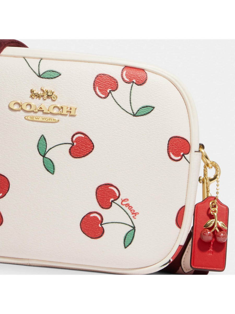 Сумка Coach Jamie Camera Bag With Heart Cherry Print - Gold/Chalk Multi