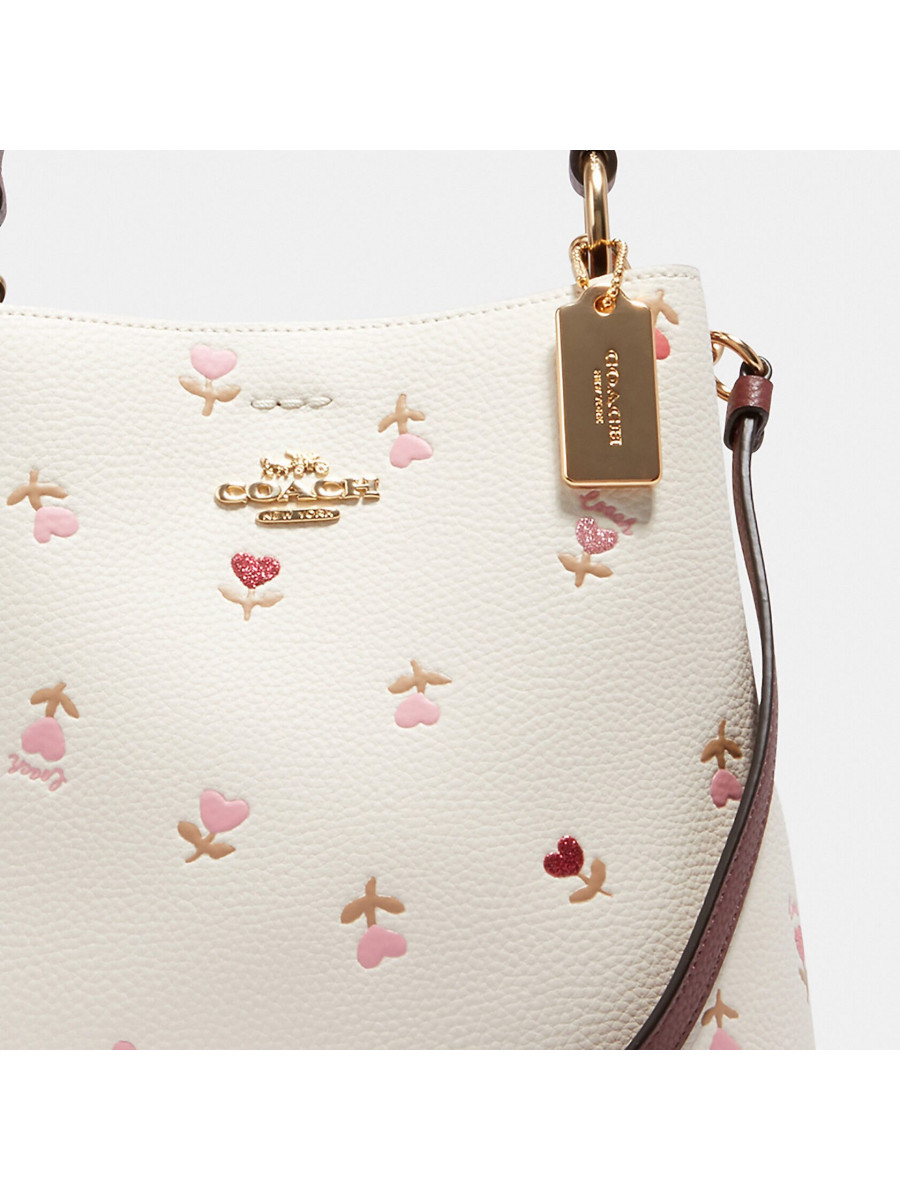 Сумка Coach Small Town Bucket Bag With Heart Floral Print - Im/Chalk Multi/Wine