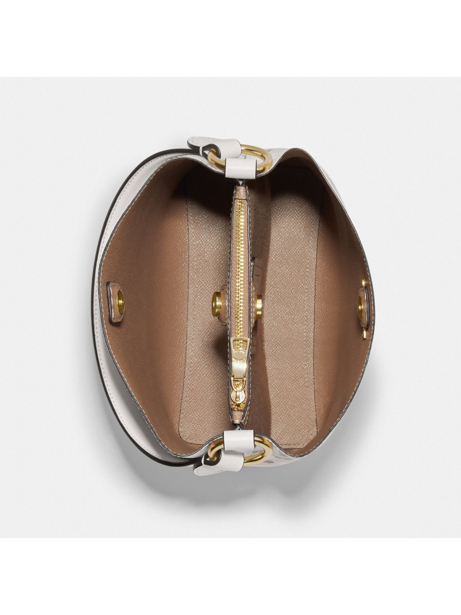 Сумка Coach Small Town Bucket Bag In Signature Canvas With Mystical Floral Print - Gold/Chalk Multi