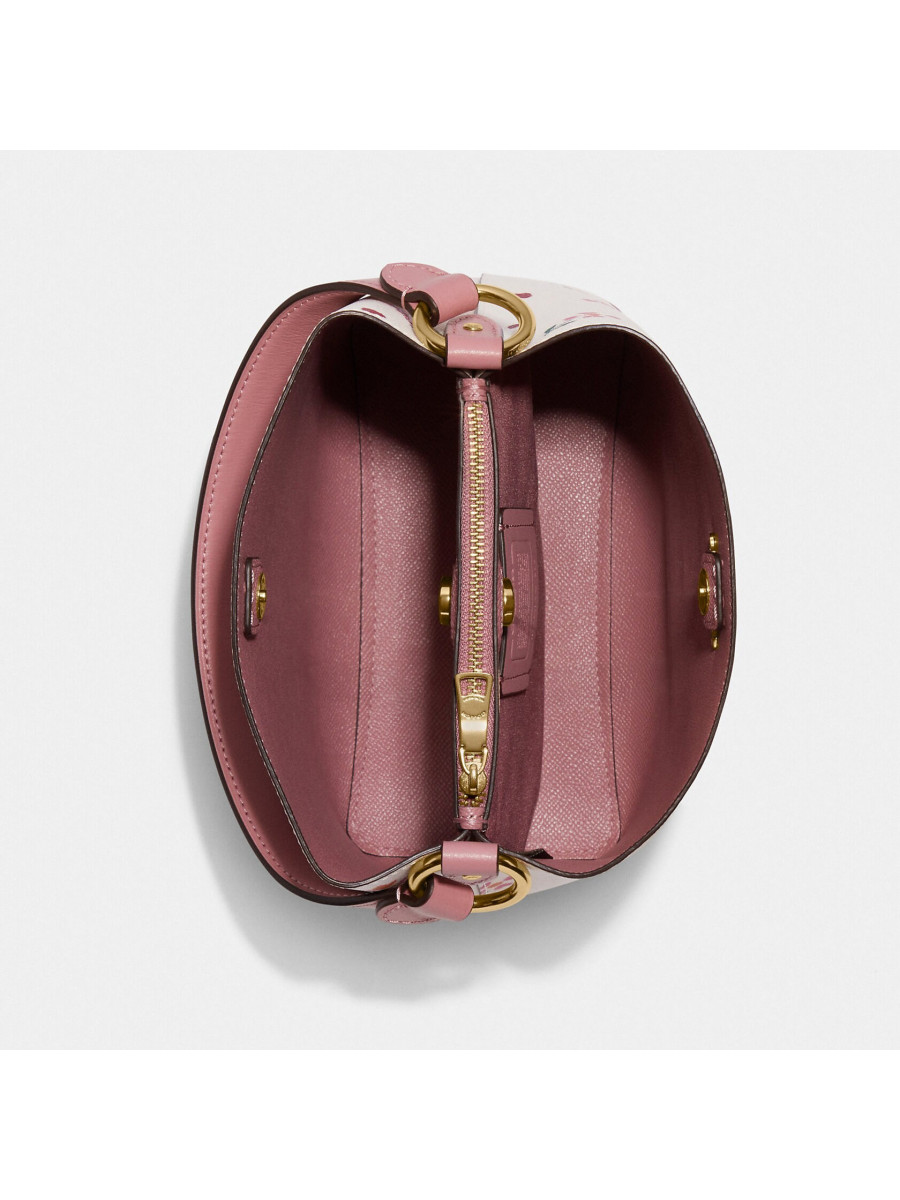 Сумка Coach Small Town Bucket Bag With Heart Petal Print - Gold/Chalk Multi