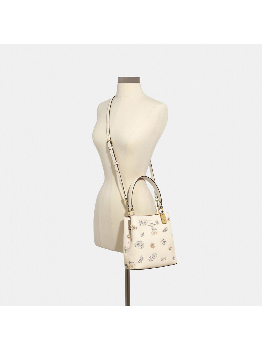 Сумка Coach Small Town Bucket Bag With Dandelion Floral Print - Im/Chalk Light Saddle
