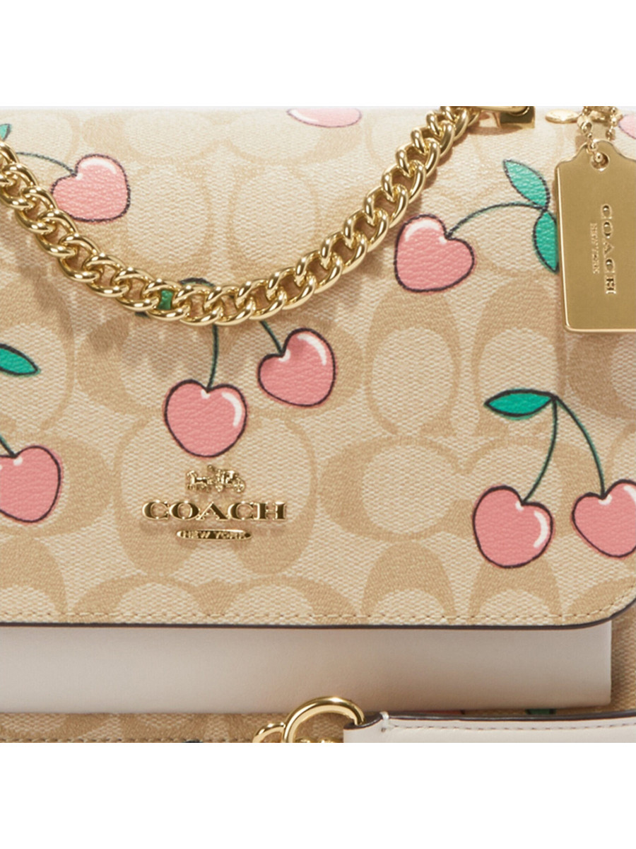 Сумка Coach Klare Crossbody In Signature Canvas With Heart Cherry Print - Gold/Light Khaki Multi