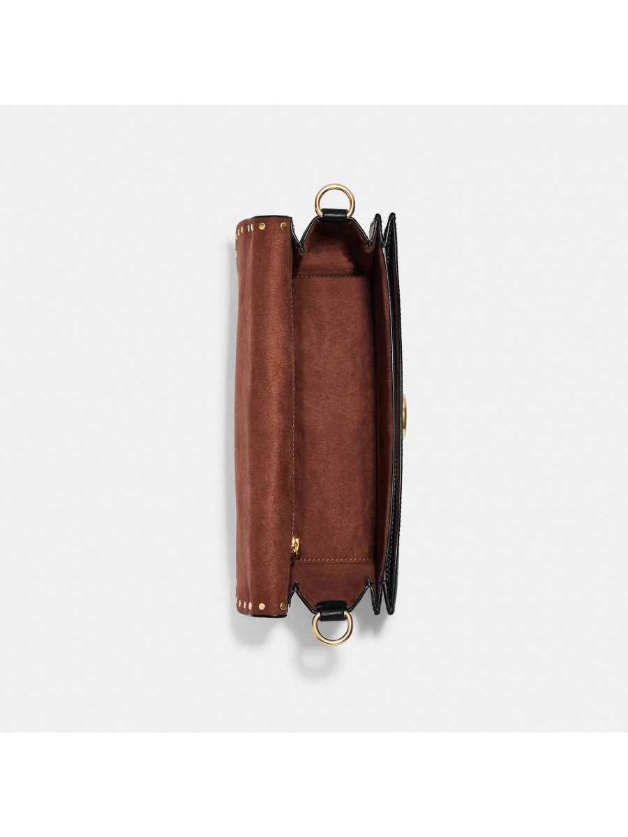 Сумка Coach Morgan Shoulder Bag In Colorblock Signature Canvas With Rivets - Gold/Brown Black Multi