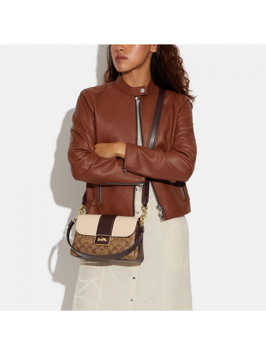 Сумка Coach Grace Shoulder Bag In Signature Canvas - Khaki/Ivory Multi