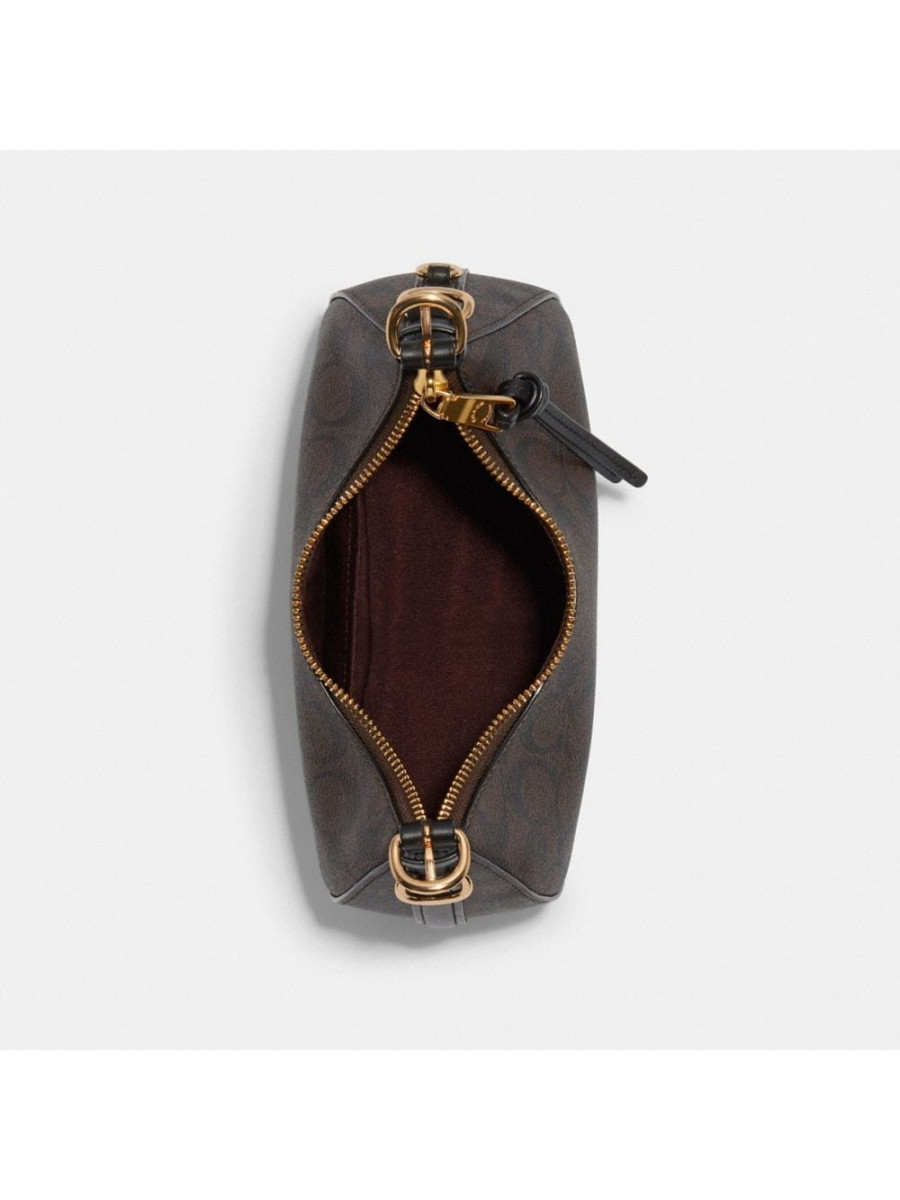 Сумка Coach Kleo Hobo In Signature Canvas - Gold/Brown Black