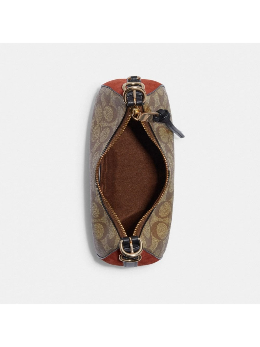 Сумка Coach Kleo Hobo In Signature Canvas - Gold/Khaki