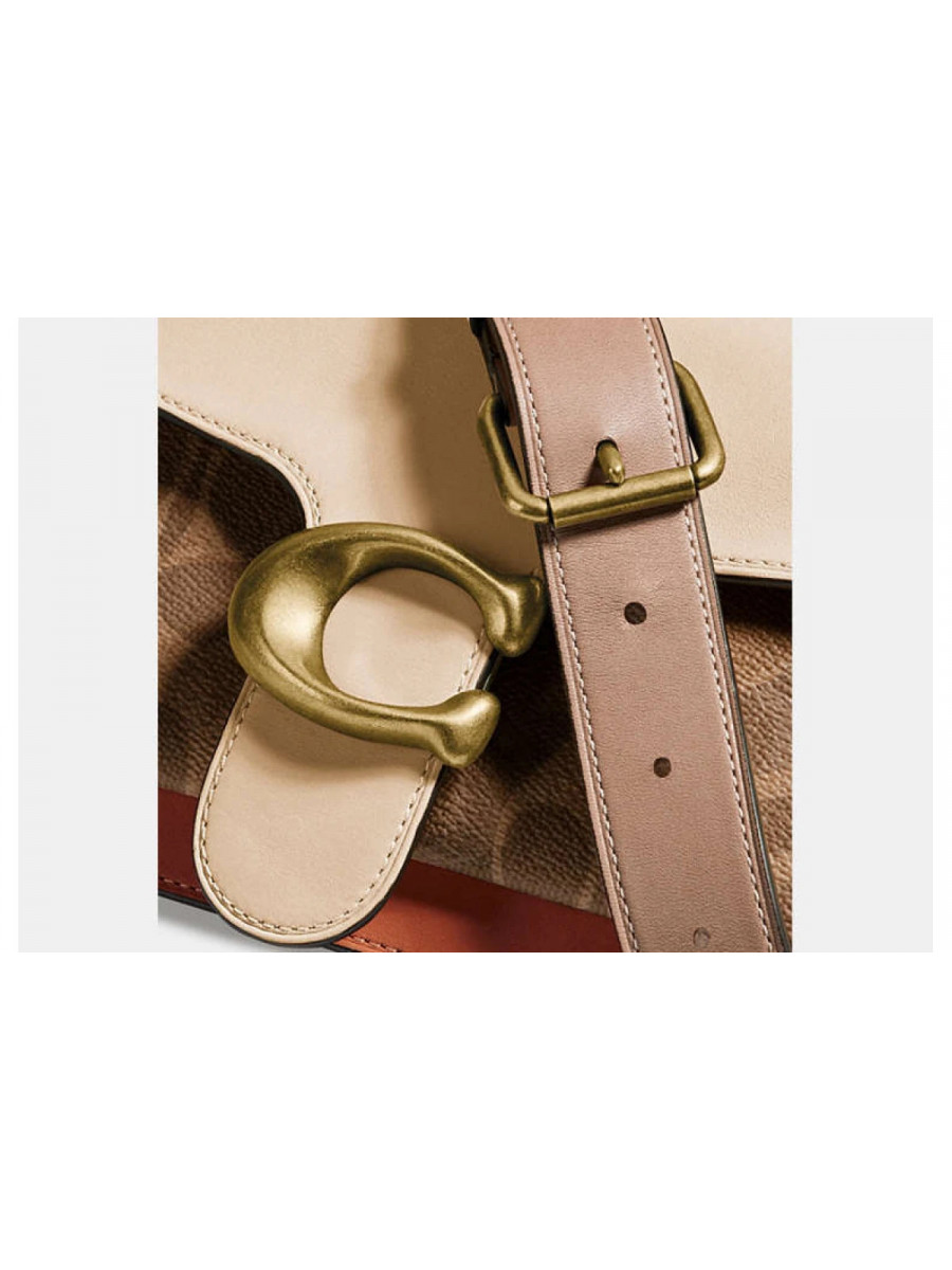 Сумка Coach Tabby Shoulder Bag 26 With Signature Canvas - Brass/Tan Ivory