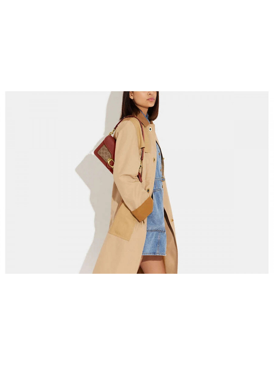 Сумка Coach Tabby Shoulder Bag 26 In Signature Canvas - Brass/Tan/Rust