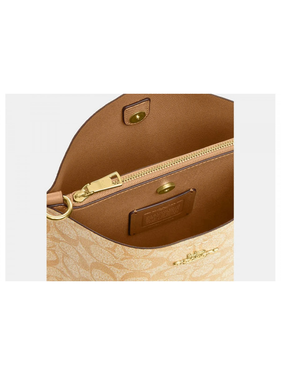 Сумка Coach Mollie Bucket Bag 22 In Signature Canvas - Gold/Lt Khaki/Lt Saddle