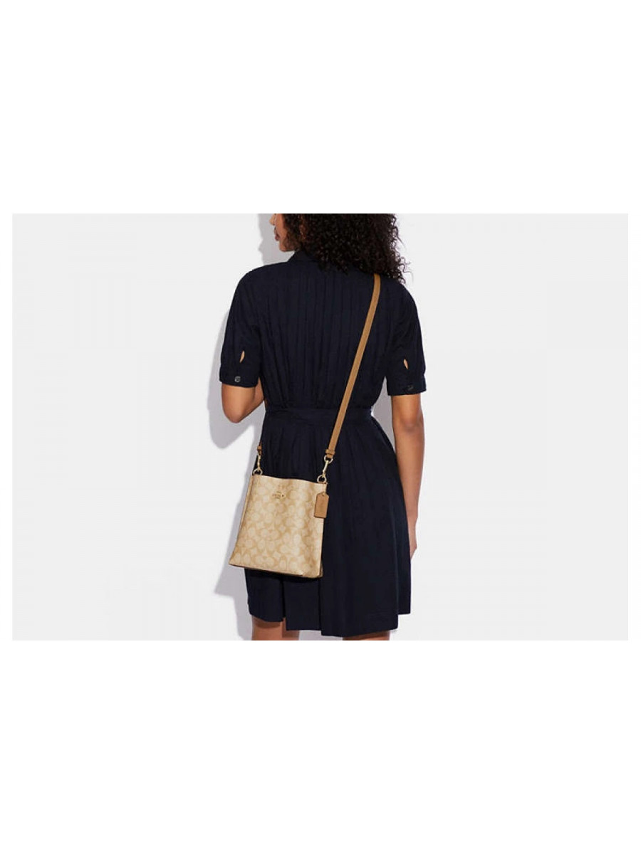 Сумка Coach Mollie Bucket Bag 22 In Signature Canvas - Gold/Lt Khaki/Lt Saddle