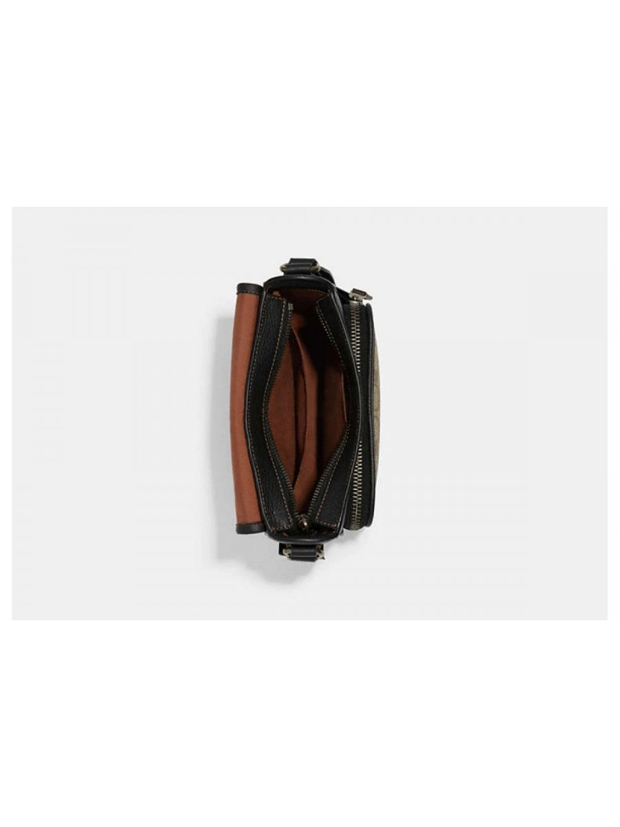 Портфель Coach Sullivan Flap Crossbody In Blocked Signature Canvas - Gunmetal/Khaki/Charcoal