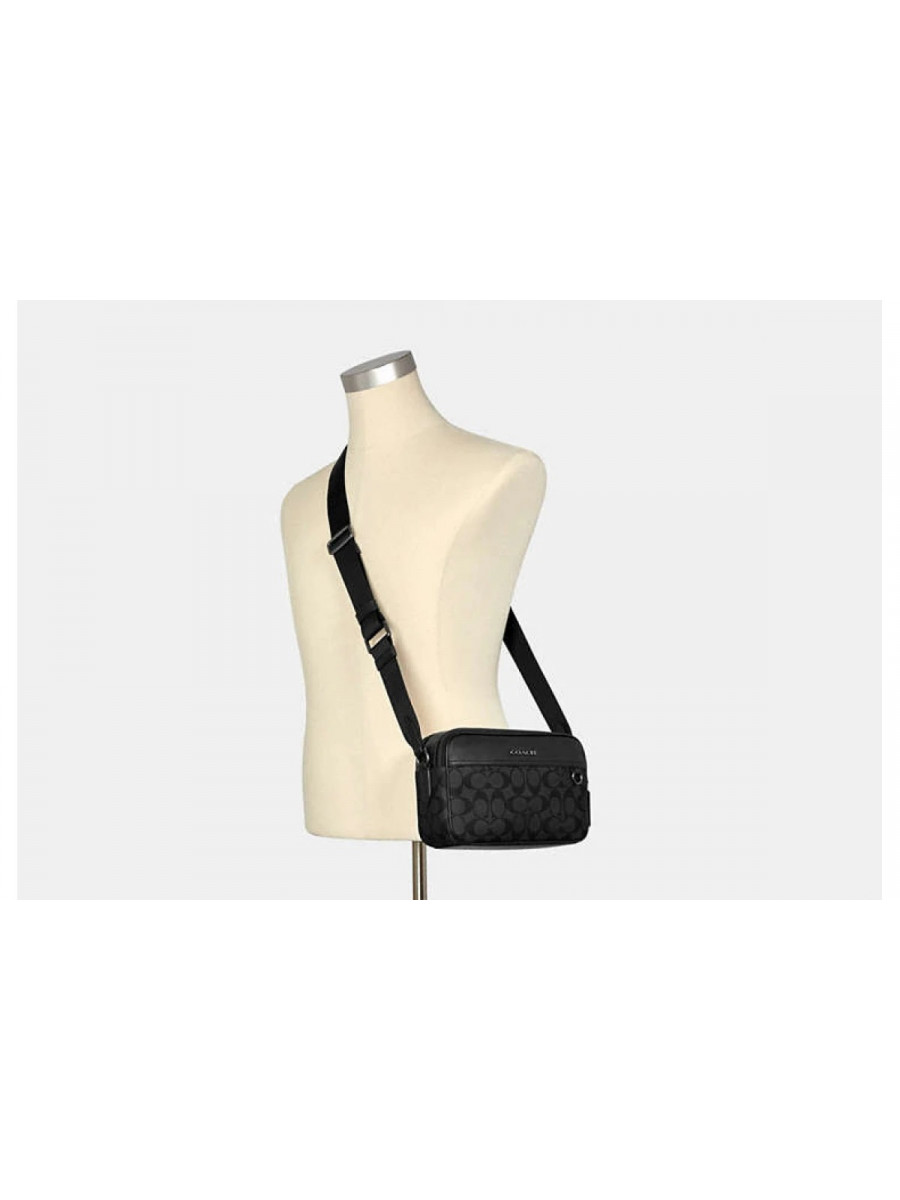 Сумка Coach Graham Crossbody In Signature Canvas - Gunmetal/Charcoal/Black
