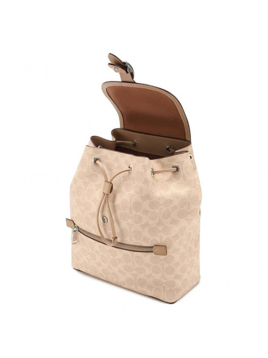 Рюкзак Coach Evie Backpack In Signature Canvas (Tan)(Серебро)