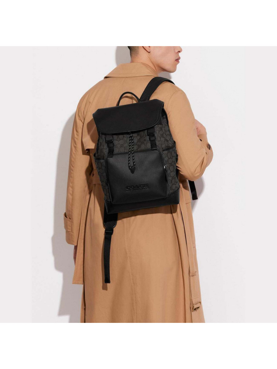 Рюкзак Coach League Flap Backpack (Charcoal/Black)