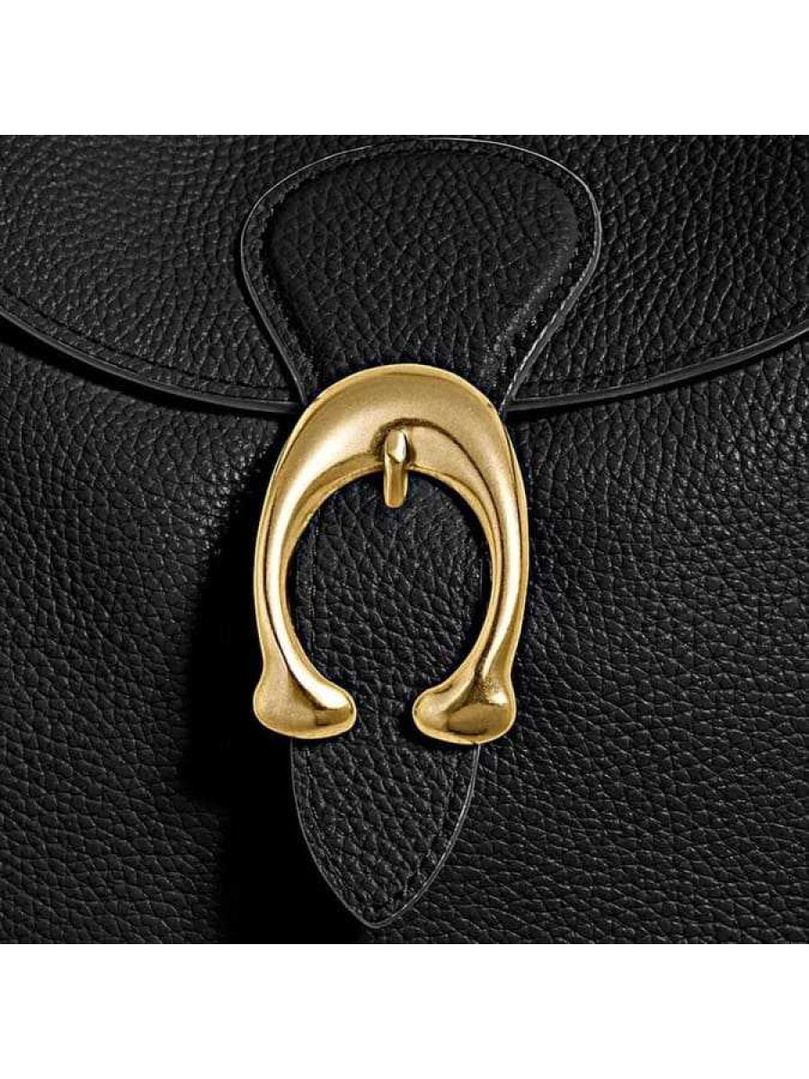 Рюкзак Coach Evie Backpack In Signature Canvas (Black)(Золото)