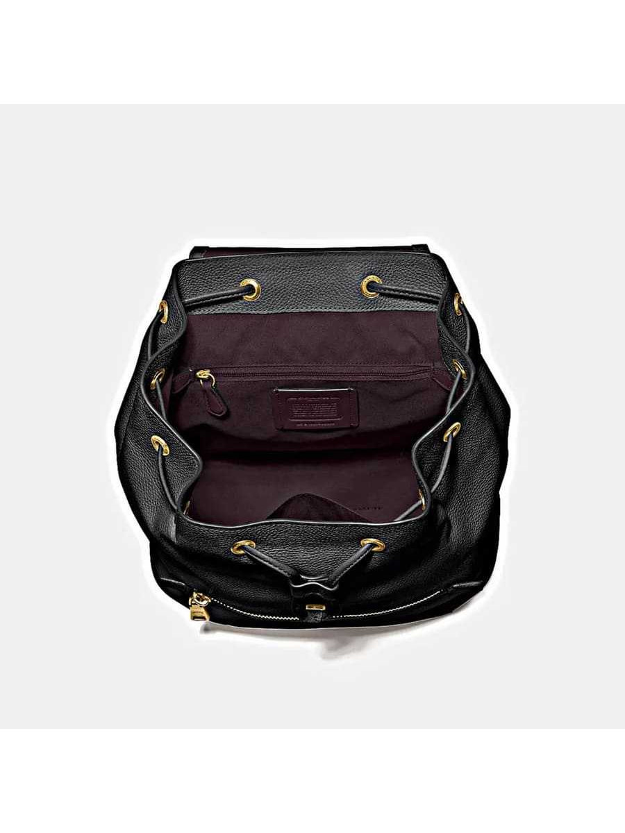 Рюкзак Coach Evie Backpack In Signature Canvas (Black)(Золото)