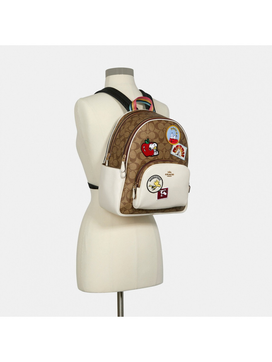 Рюкзак Coach X Peanuts Court Backpack In Signature Canvas With Varsity Patches