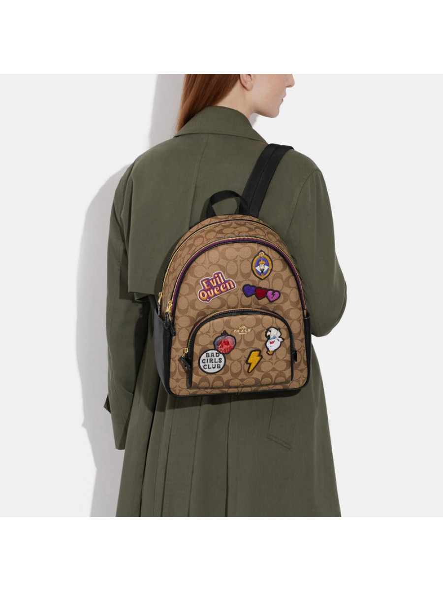 Рюкзак Coach Disney X Coach Court Backpack In Signature Canvas With Patches – Im/Khaki Multi