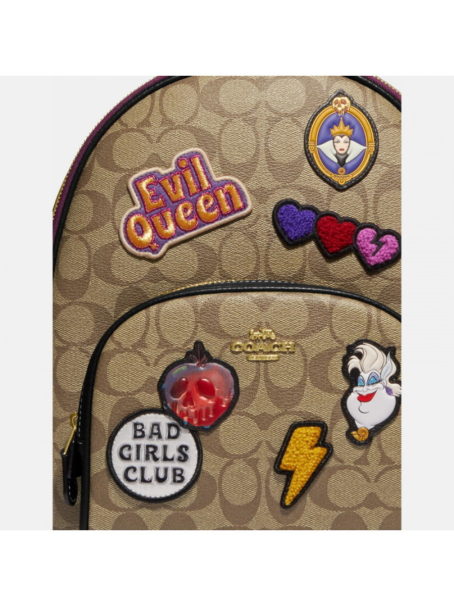 Рюкзак Coach Disney X Coach Court Backpack In Signature Canvas With Patches – Im/Khaki Multi
