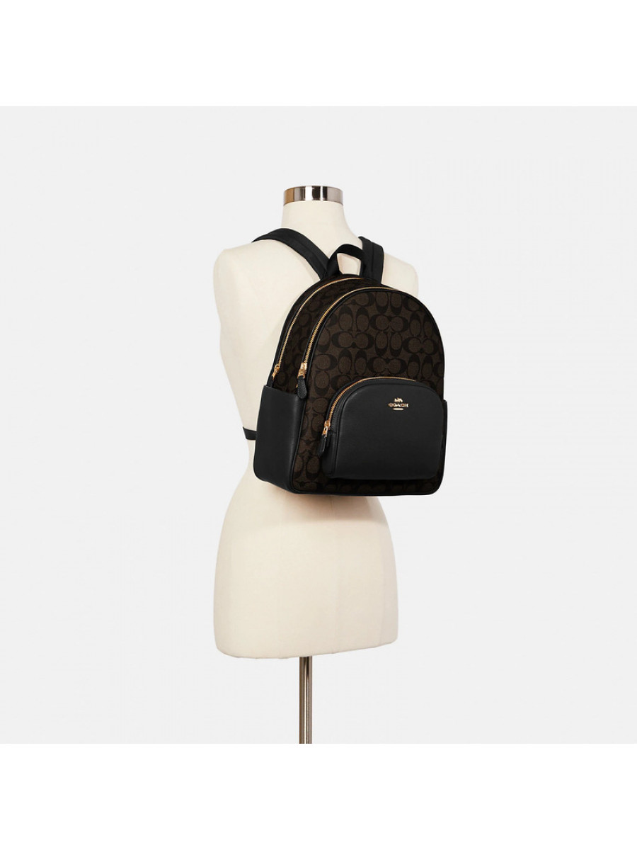 Рюкзак Coach Court Backpack In Signature Canvas – Brown/Black