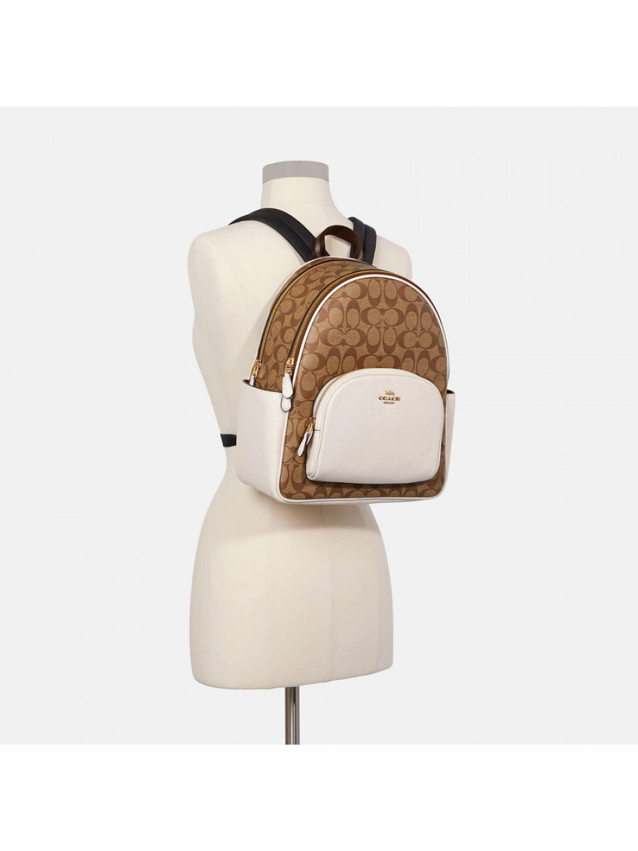 Рюкзак Coach Court Backpack In Signature Canvas – Khaki/Chalk
