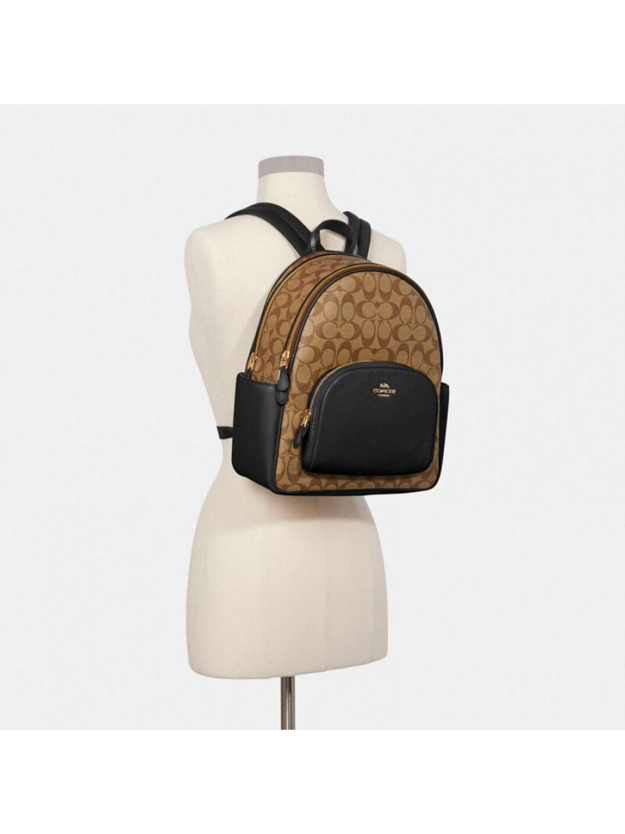 Рюкзак Coach Court Backpack In Signature Canvas – Im/Khaki/Black