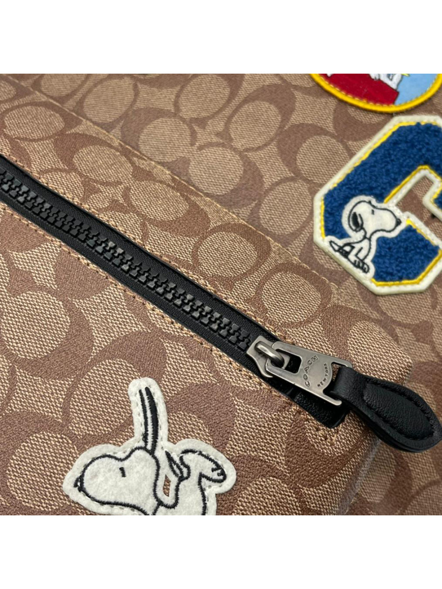 Рюкзак Coach Snoopy Court Backpack In Signature Canvas With Patches – Im/Khaki Multi