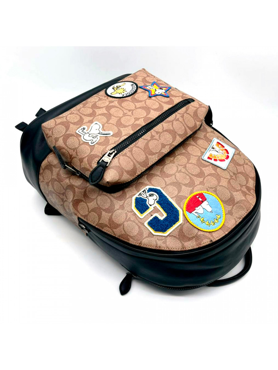 Рюкзак Coach Snoopy Court Backpack In Signature Canvas With Patches – Im/Khaki Multi