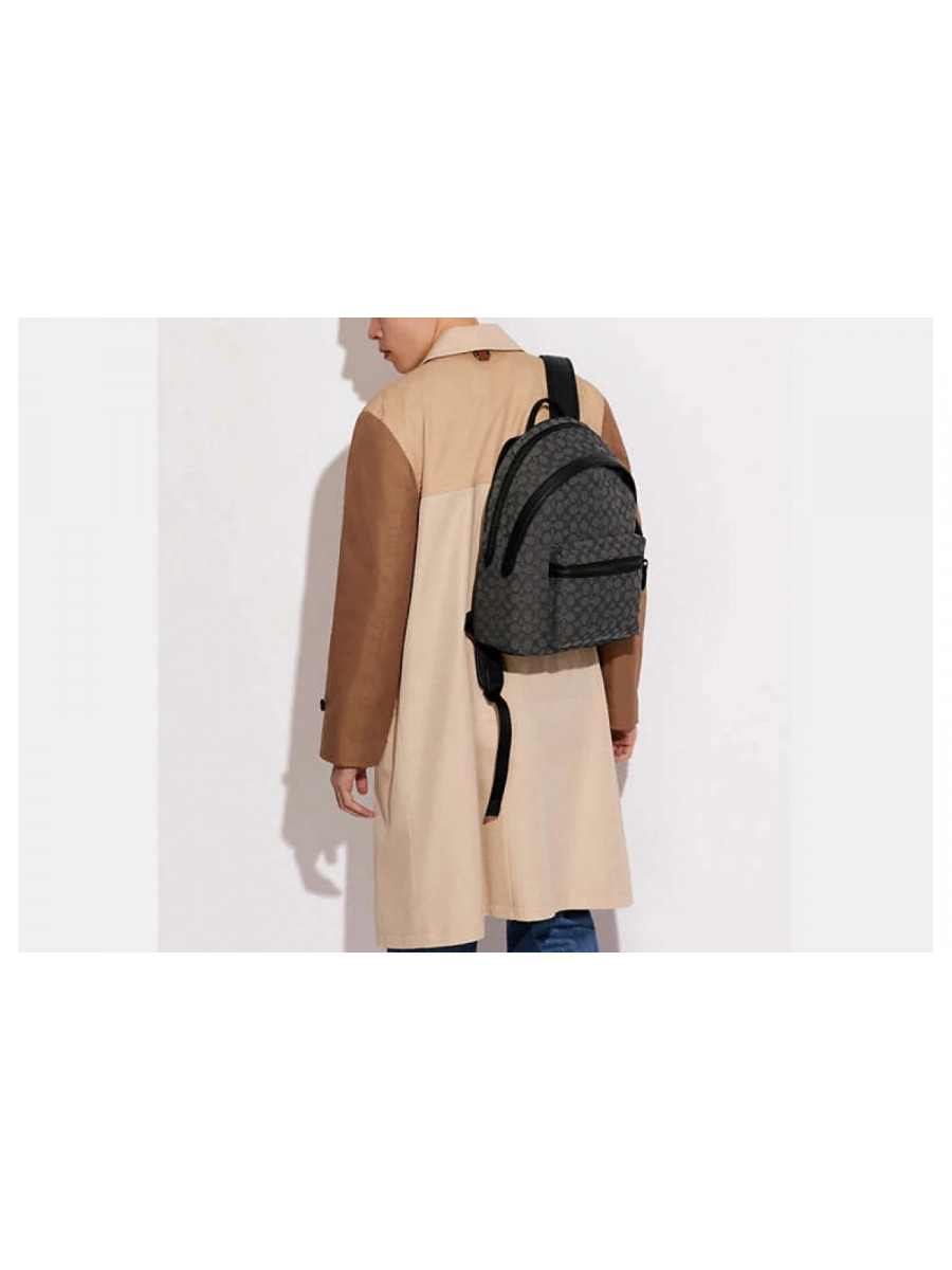 Рюкзак Coach Charter Backpack In Signature Jacquard - Charcoal/Black