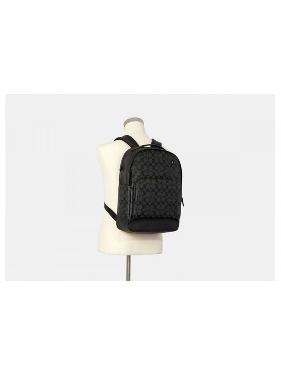 Рюкзак Coach Graham Backpack In Signature Canvas - Gunmetal/Charcoal/Black