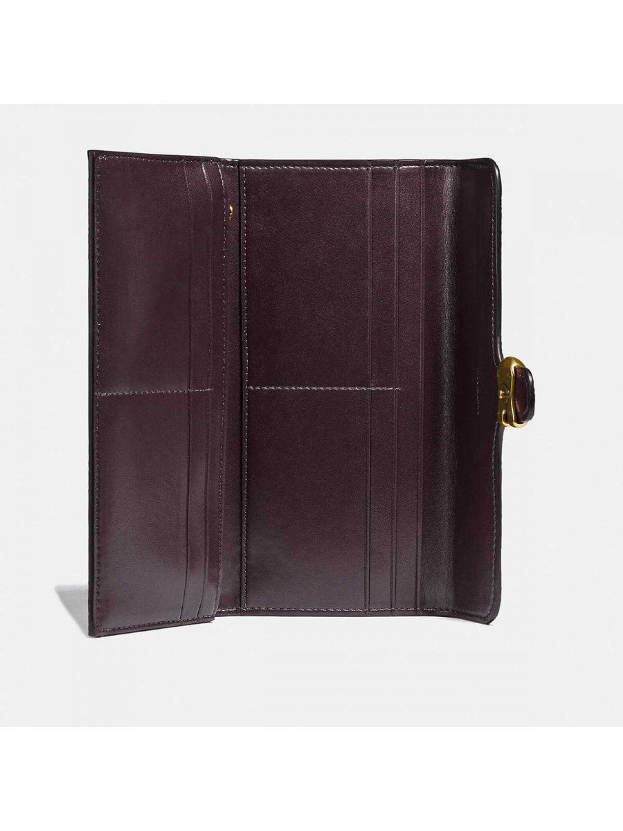 Кошелёк Coach Tabby Long Wallet In Colorblock Signature Canvas (Brass/Tan black)