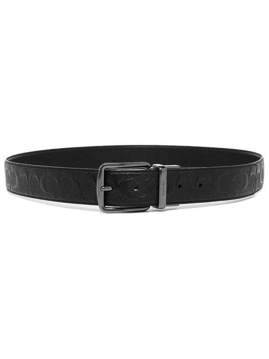 Ремень Coach Wide Harness Cut To Size Reversible Belt In Signature Leather (Black)