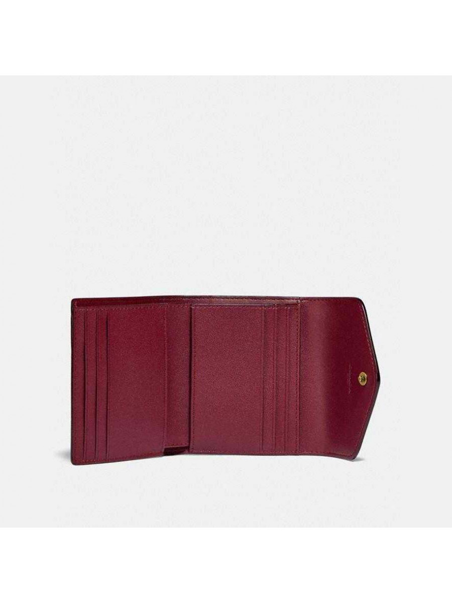 Кошелёк Coach Wyn Small Wallet In Signature Canvas (Brass/Tan Rouge)