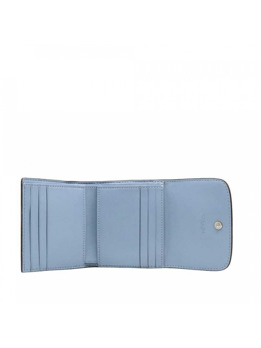 Кошелёк Coach Small Trifold Wallet In Signature Canvas (Khaki/Cornflower)(Золото)